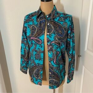 Talbots NWT Vibrant Paisley Button-Up Shirt